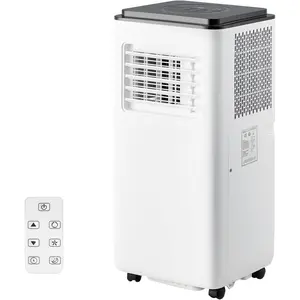 GARVEE Portable Air Conditioners 8000 BTU, Energy Efficient AC Unit with Remote Control, 24H Timer, Quiet Operation for Bedroom, Office, Dorm Rooms Up to 350 Sq. Ft, White (8,000 BTU Black Top)