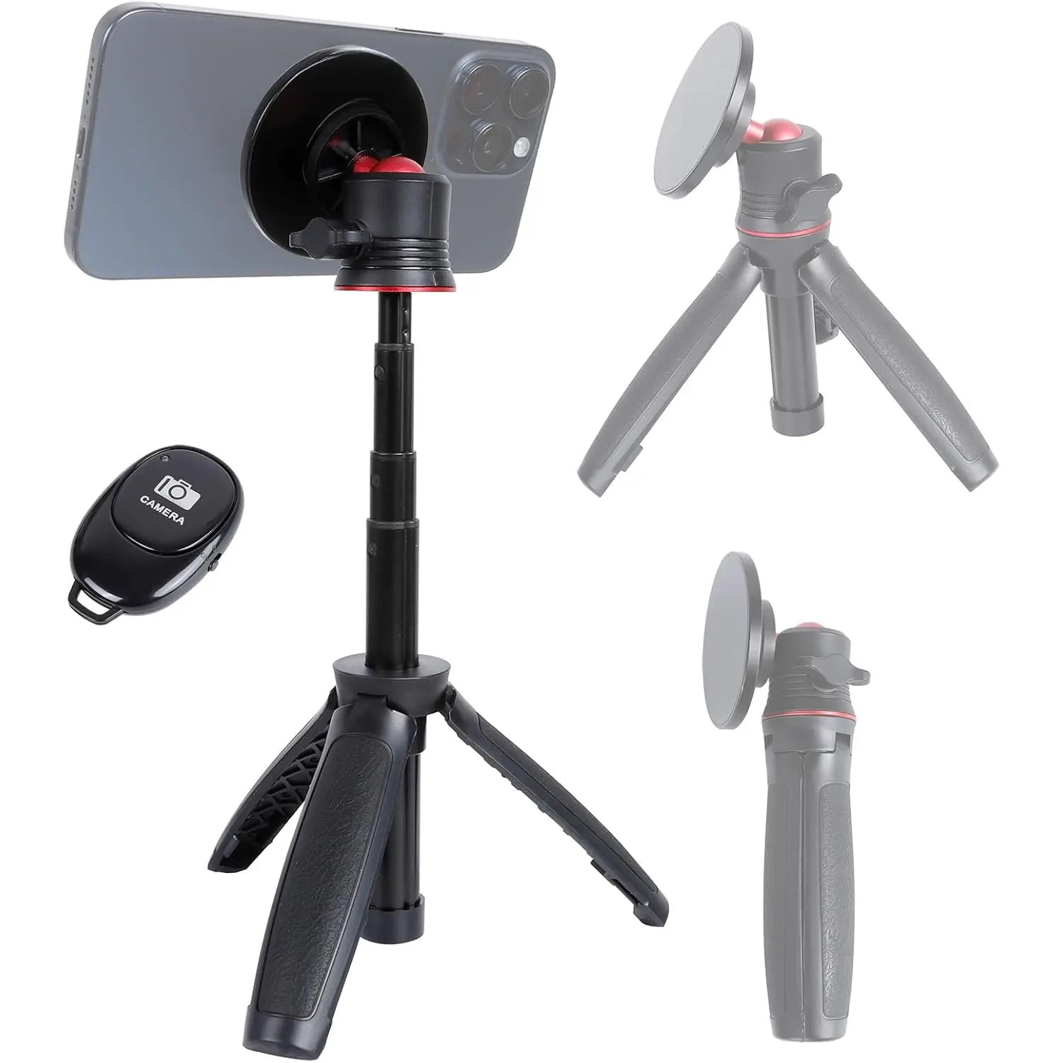 Cell Phone Tripod for MagSafe, Mini Extendable Selfie Stick and Tripod Stand with 360? Ball , Compatible with  16 15 Pro Max Plus 14 13 12 Series