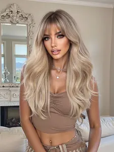 20 Inch Long Curly Wig, Medium Length Heat Resistant Fiber, Natural Look for Women, Casual Wear & Special Occasions, Synthetic Material Wigs