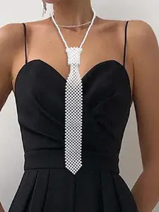 Faux Pearl Decorated Bow Tie Design Necklace, Fashion Jewelry for Party, Daily Clothing Decor, Trendy All-match & Exquisite Jewelry for Birthday Gift, Fashionable Jewelry Accessories