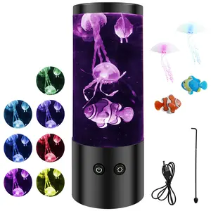 Rechargeable Jellyfish Lamp Decorative Aquarium Night Light for Home Office Jellyfish Changing Mood Light Jellyfish Lamp for Decoration