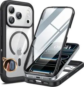 Magnetic for iPhone 17 Pro Case 6.3" MagSafe Full-Body Cover with Built-In Glass Screen Protector & Camera Control Drop Proof Black