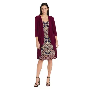 Intricate Short Jacket Dress with Solid Dress