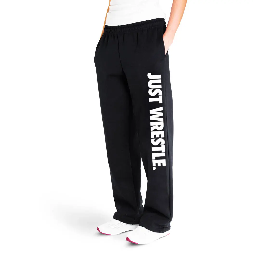 Wrestling Fleece Sweatpants - Athleisure Style Pants, Elastic Waist Activewear, Soft Bottoms for Wrestling Enthusiasts