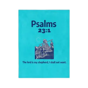 Psalms 23:1 Scripture Illustration Blanket | Velveteen Microfiber Blanket