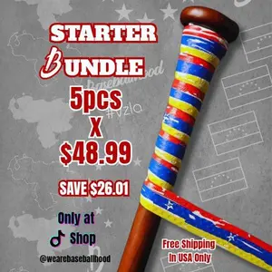 Baseballhood Venezuelan Flag Bat Grip Starter Bundle x 5pcs.