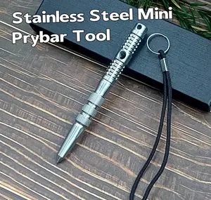 Stainless Steel Keychain Prybar Tool, Multifunctional Mini Prybar, Portable Mini Multitool for Outdoor Camping, Cutting, Blades, Hardware gear spool multi-tool pen