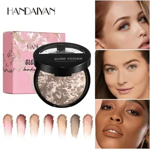 Glow Fusion Marble Baking Paint Set Powder Waterproof Sweatproof Foundation Makeup Long Lasting Oil Control Stain Free Pressure Powder Makeup