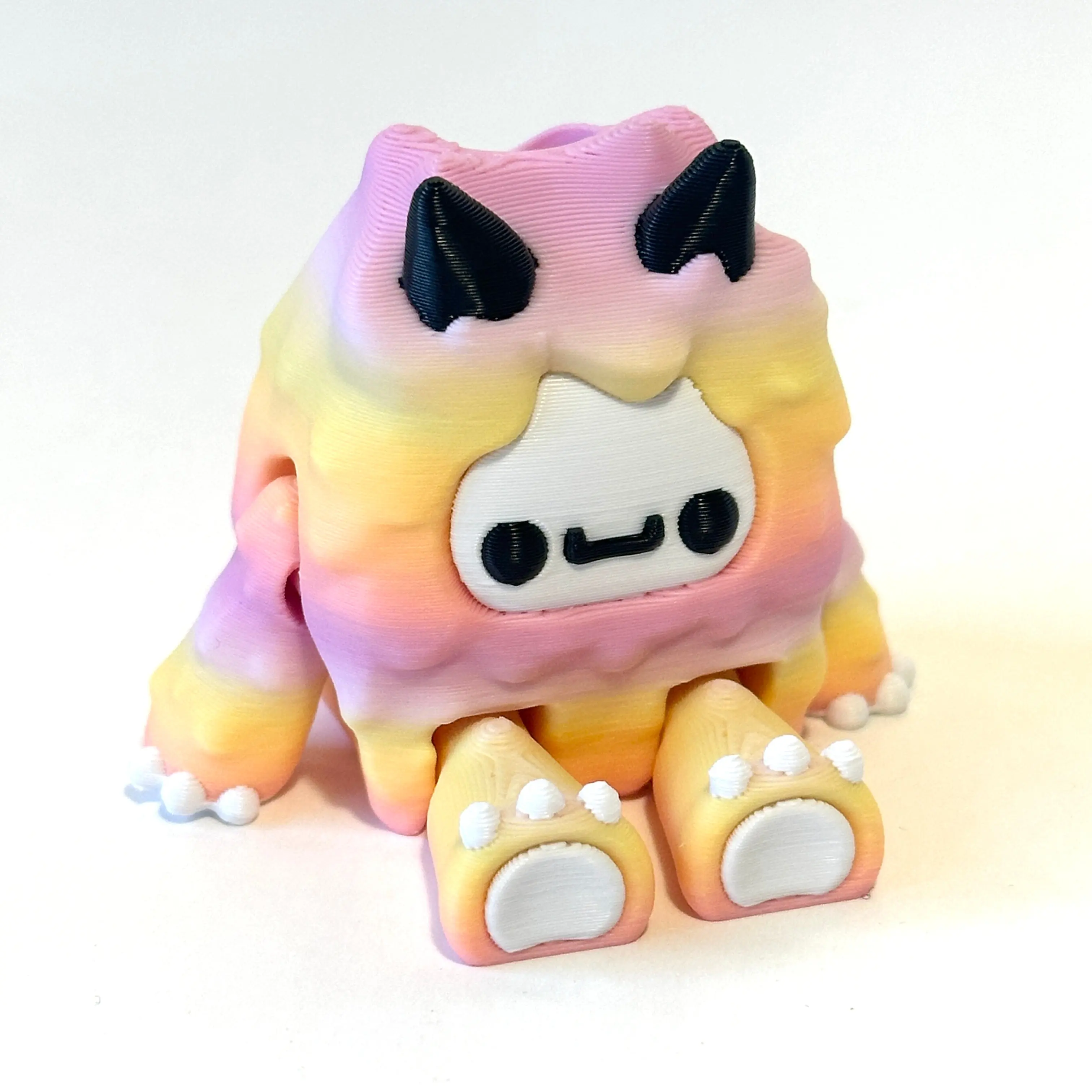 Flexi Yeti Straw Topper - 3D Printed Articulating Figure Drinkware Lightweight