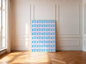 Pink XOXO Poster, Preppy Wall Art, Preppy Room Decor, Blue Preppy Poster, Printable Wall Art, College Dorm Poster Print