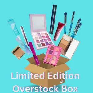 Limited Edition Overstock Box - Includes 17-20 Makeup Essentials: Eyeshadow Palettes, Lip Gloss, Blush, Liner, Brow Products, Mascara, Setting Spray & More Ships from California