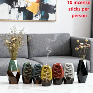 1 Ceramic Incense Burner with 10 Incense Pads Waterfall Style Aromatherapy Diffuser Zen Decoration Home Decor Room Fragrance Set Perfume diffuser house smell good products oil diffuser