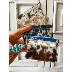 Western-Themed Men's Cowhide Credit Card Holder, Multi-Functional Money Holder, Western-Themed Men's Wallets