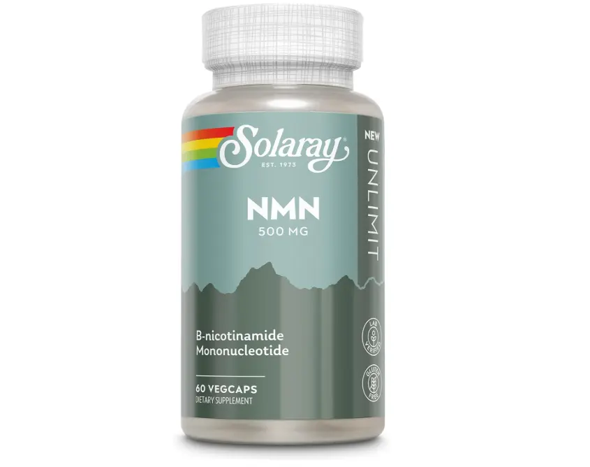 SOLARAY NMN Supplement 500 mg - Precursor to NAD Plus, Once Daily - Supports Longevity, Cellular Energy and Metabolism, Healthy NAD Plus Levels - Lab Verified, Non GMO, Vegan - 60 Servings, 60 VegCaps