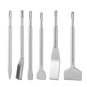 【Spotlight Day】VEVOR SDS Plus Chisel Set, 6pcs SDS Plus Rotary Hammer Drill Attachments, Includes Point, Flat, & U-Groove Chisels, Heat Treated 40Cr Alloy Steel, Sharp Edge for Demolition, Concrete and Brick