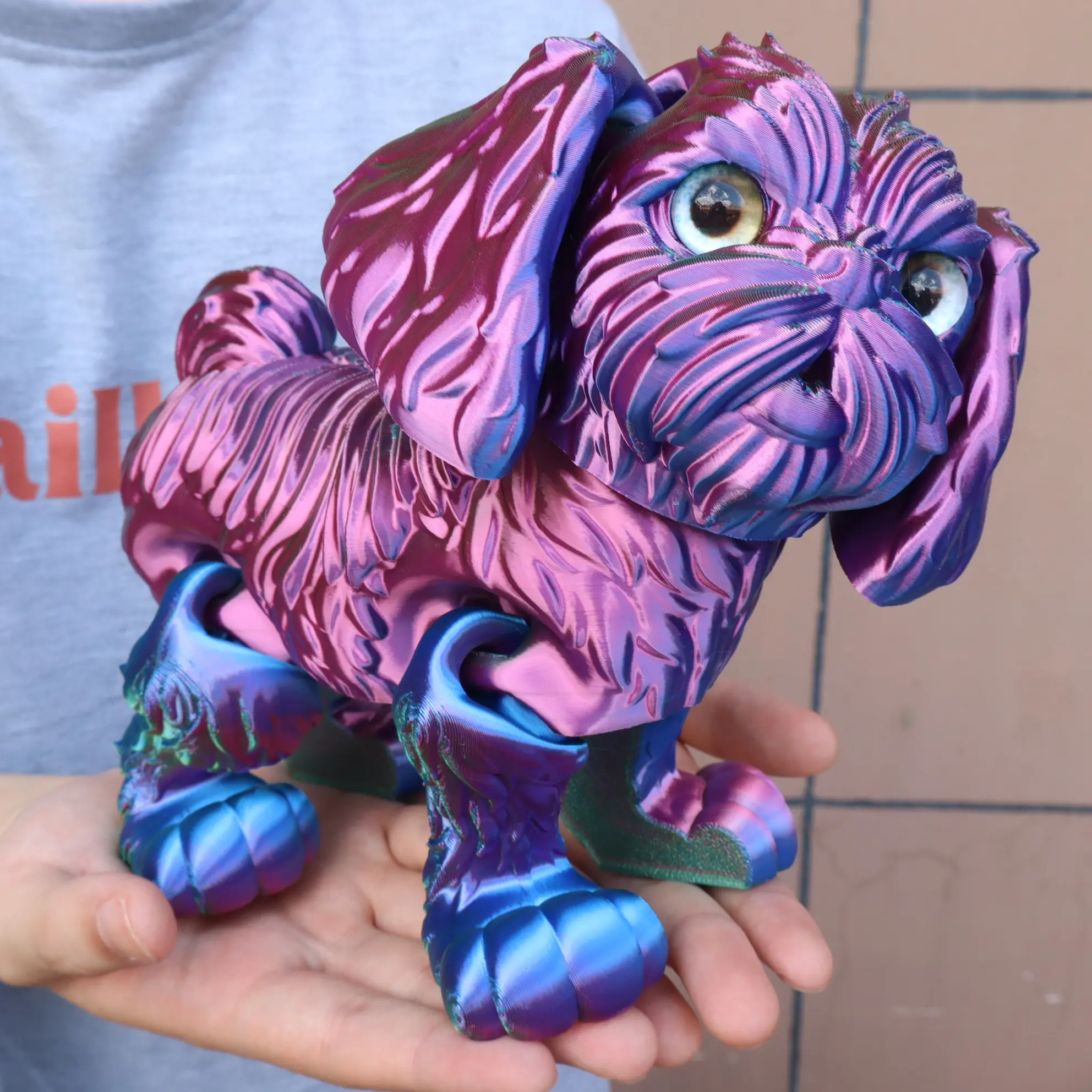 3D Printed Long-Eared Dog Figurine Statue with Realistic Eyes, Large Size, Perfect for Halloween & Christmas Gifts, Home Decor & Party Supplies, Collectible Room Decor, Decorative Figurines, Decorative Statues