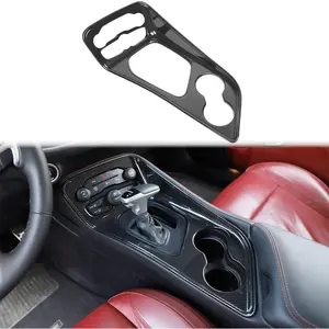 Voodonala for Challenger Gear Shift Shifter Panel Shift Lever Panel Transmission Gear Selector Gearstick Panel Cover Trim Fit for 2015-2025+ Dodge Challenger Interior Accessories Carbon Fiber