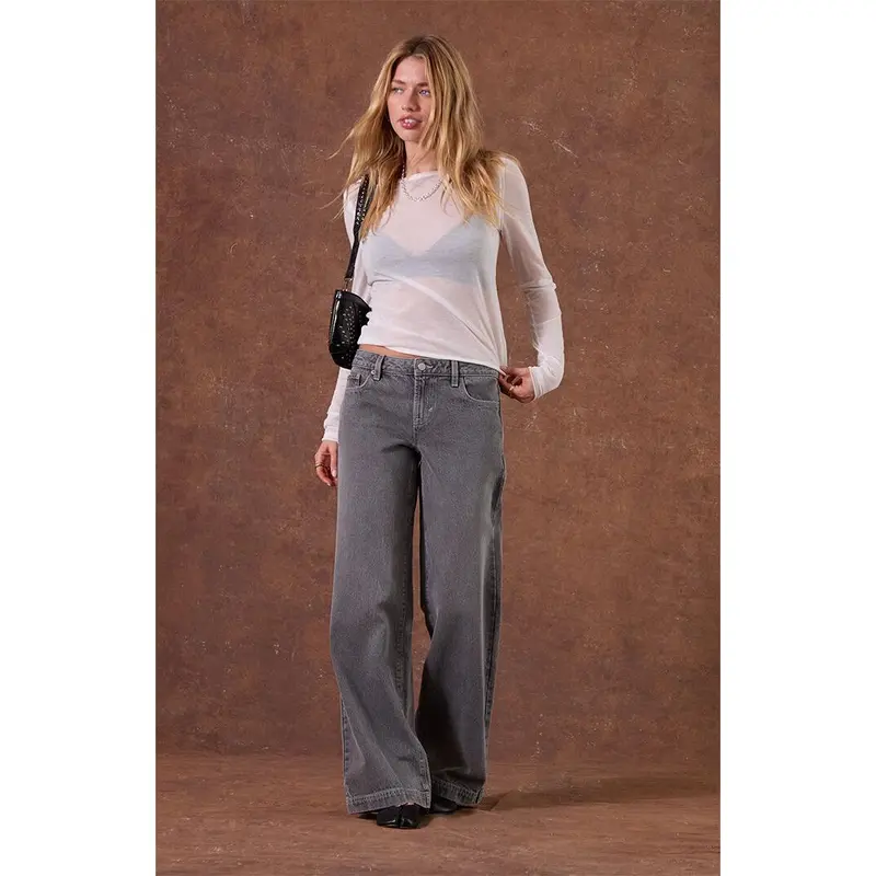 Pacsun Women's Casey Low Rise Baggy Jeans Gray