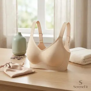 Women's Seamless Mastectomy Bra with Support Pads - Post-Surgery Pocket Bra Comfort Lift Daily Bralette V-Neck Design Soft Breathable Fabric for Recovery and Everyday Wear