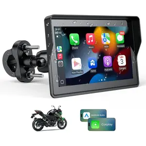 5 Inch Motorcycle Carplay GPS Navigation System with Apple Carplay and Android Auto Portable Screen with Dual Bluetooth, Navigation, Siri, Google Assistant(Not Inchluded TPMS)