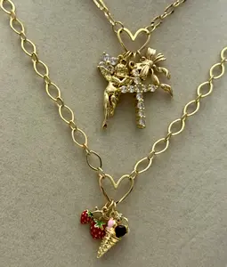 Open Heart Custom Charm Necklace - 400+ Charms to Choose from