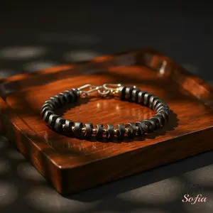 Natural Hematite Stone Bracelet - Hematite Beaded Bracelet Premium Silver Clasp - Beach Bracelet Gift for her, gift for him