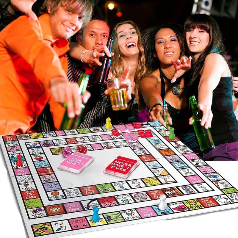 Tipsy Land Drinking Game Board Games for Adults Interactive Party Games Fun Card T--ipsyland Game Any Occasion 2-8 Players Age 18+ Small Size Easy to Carry Must Have for Travel Chess Left Right Center Game