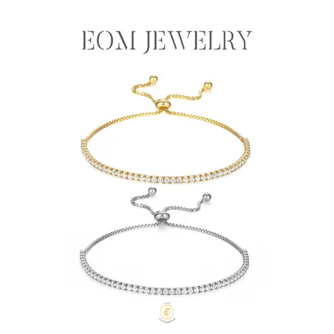 EOM Starlight Adjustable Cubic Zirconia Copper Bracelet Perfect Birthday Engagement Wedding Anniversary Gift