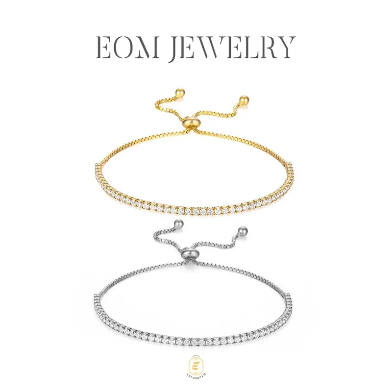 EOM Starlight Adjustable Cubic Zirconia Copper Bracelet Perfect Birthday Engagement Wedding Anniversary Gift
