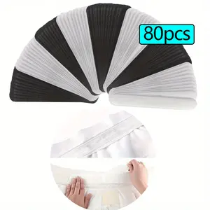 80 Pcs Disposable Collar Pad Anti Sweat Patch Ventilated Comfortable Efficient Cloth Ins Absorbent Sweatband Pads for Women Men Beauty & Personal Care