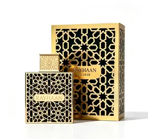 Rayhaan Elixir Unisex Eau de Parfum Spray 100ML (3.4 OZ), Luxurious Aromatic Amber Woody Oriental Fragrance, Long Lasting Golden Luxury Arabian Perfume for Men & Women