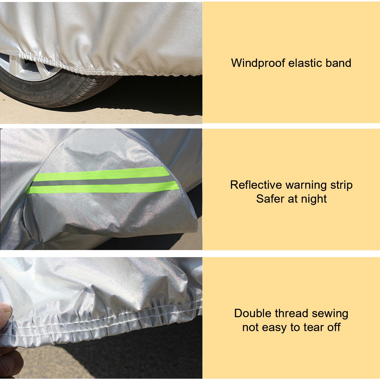 Universal Sedan & SUV full car cover, All-Weather Reflective Car Cover with reflective strip, outdoor rainproof, snowproof, dustproof,waterproof