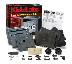 4M KidsLabs Buzz Alarm Money Safe, DIY Piggy Bank Building Kit