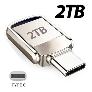 2TB Flash Drive USB3.2 Ultra Speed Metal U Disk Type C Memory Stick Waterproof SSD Storage Portable For PC Phone Data Transfer
