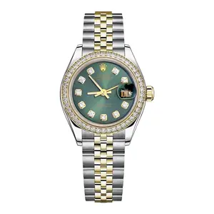 Rolex Lady-Datejust 26mm 69173 Steel & 18K Yellow Gold, Custom Green Diamond Dial and Bezel, Automatic Women's Watch WHP040629/WHP041006/WHP039328