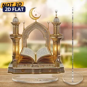 2D Acrylic Mosque Design Centerpiece, Acrylic Material, 1 Count Decorative Mosque Centerpiece, Home Decor for Living Room, Bedroom, Office, Party Supplies, Ramadan Decoration, Eid, Religious, Islamic, Ornaments, Gift