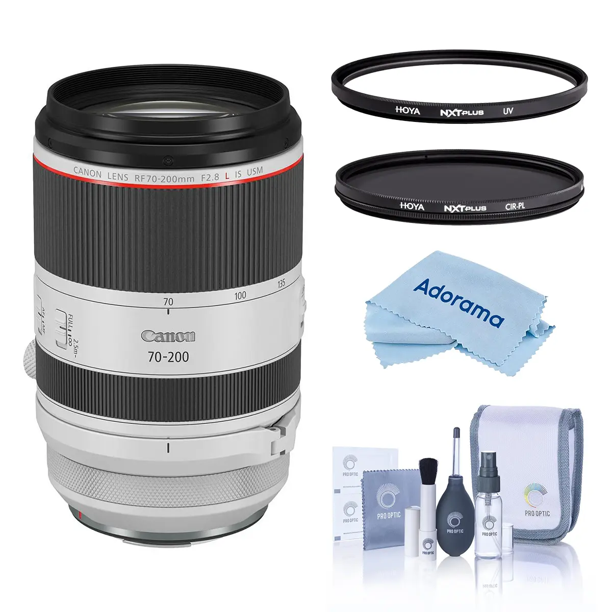 Canon RF 70-200mm f/2.8L IS USM Lens, Bundle with Hoya NXT Plus 77mm CPL Filter, 77mm UV Lens Filter, Cleaning Kit, Microfiber Cloth