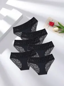 Women's Sexy Lace Underwear Set, Soft Comfy Knicker, Plain Low Waist Design, Breathable Comfort Fit, All Season Wear, Slim-Fit Style