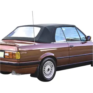 KQQIO Convertible Soft Top Compatible with 1986-1993 BMW 3-Series E30 318i 325i M3 Convertible Base Sedan 4-Door Convertible & Coupe 2-Door Black Sailcloth Vinly Soft Roof w/Plastic Window