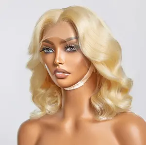 Cynthia 14" #613 13x4 Pre-Plucked Lace Front Body Wave Bob Wig
