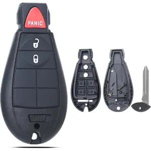 Key Fob Shell Case Replacement Fits for Dodge RAM 1500 2500 3500 Grand Caravan Journey Durango Jeep Grand Cherokee 2010 2011 2012-2017 Keyless Entry Remote Control 3 Button Pad Cover