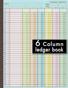 6 Column Ledger Book: Colorful 6 Column Accounting Ledger Book for Small Businesses | Columnar Pad Notebook for Bookkeeping