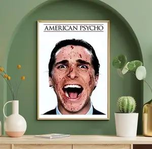 American Movie Psy.cho Patrick Bateman Minimalist Poster, Psycho Patrick Bateman Classic Horror Poster, Halloween Gift Decor Wall Unframed