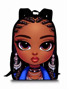 African Girl Pattern Print Single-Layer Backpack