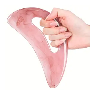 Large Size Honey Wax Resin Gua Sha Massage Tool with Handle, Full Body Use, Home Beauty Health Care, Easy-To-Use Gentle Gua Sha Stick for Women & Men