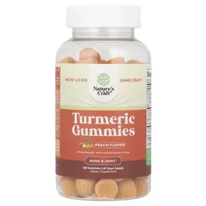 Nature's Craft Turmeric Gummies, Peach, 120 Gummies