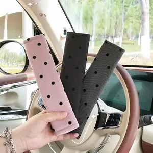 1pcs Car Shoulder Pad Cover with Polka Dot Bow, Soft Protective Sleeve, Random Placement, No Fixed Quantity, Ideal for Car Use, Decoration