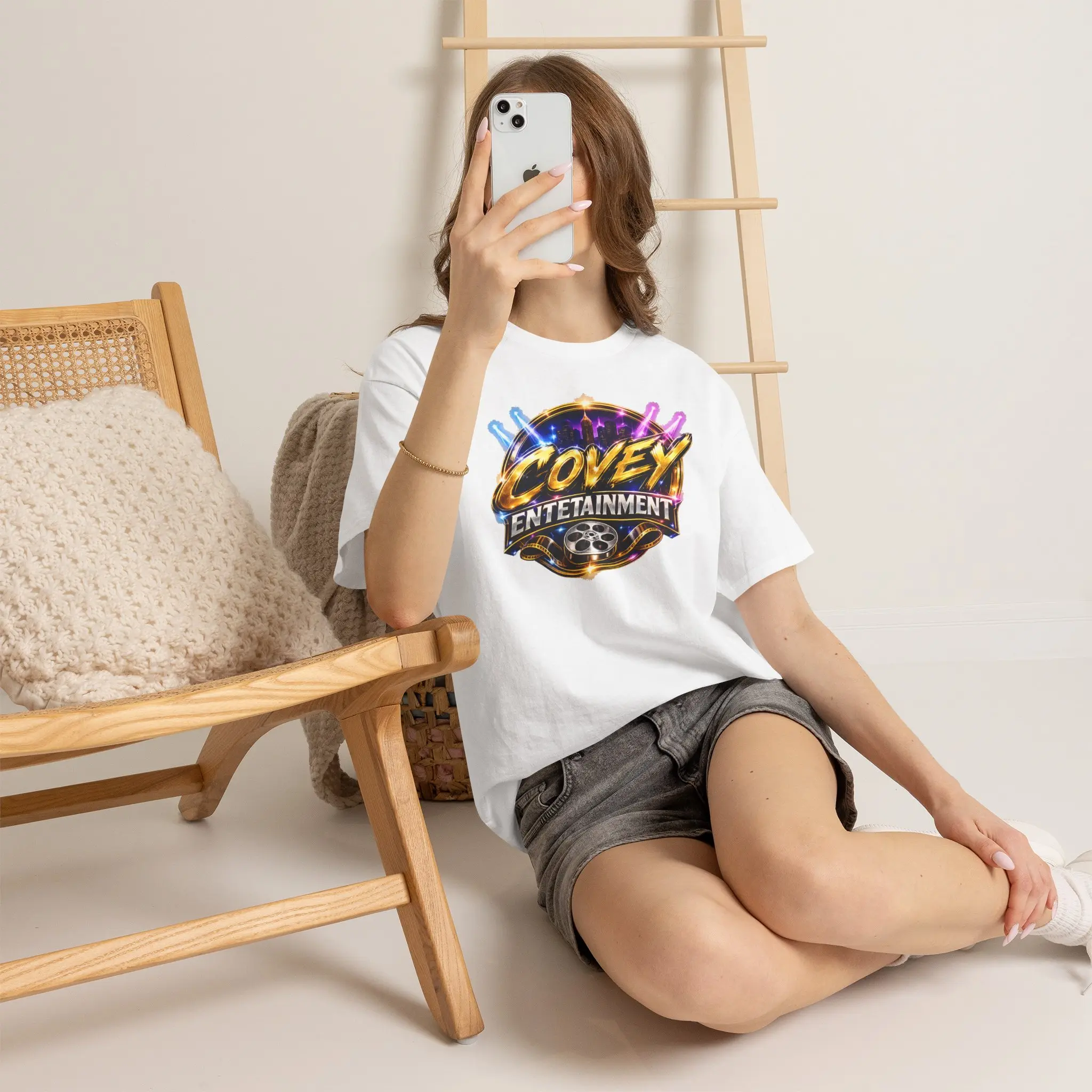 Covey Entertainment Logo Tee | QR Code Back TikTok Scan Shirt