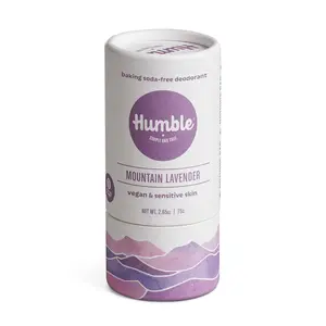 Humble Brands Vegan Mountain Lavender Aluminum-Free Deodorant 2.65oz 75g Plastic Free Long Lasting Scented Body Care