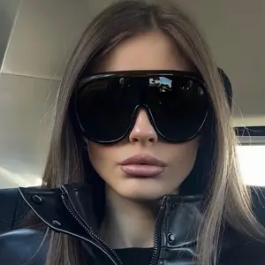 Fashion Oversized Women Sunglasses Retro One Piece Shades Uv400 Men Gradient Sun Glasses